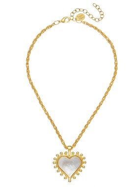 Susan Shaw Mother of Pearl Heart Necklace